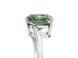 White gold Fancy Green Radiant  Cut Solitaire Twist Band Ring with Four-Prong Setting_75