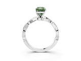 White gold Fancy Green Radiant Cut Solitaire Twisted Pave Band with Four-Prong Setting_18