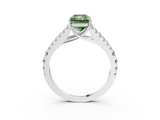 White gold Fancy Green Radiant  Cut Split Shank Pave Diamond Engagement Ring with Four-Prong Setting_27
