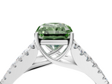 White gold Fancy Green Radiant  Cut Split Shank Pave Diamond Engagement Ring with Four-Prong Setting_28
