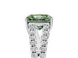 White gold Fancy Green Radiant  Cut Split Shank Pave Diamond Engagement Ring with Four-Prong Setting_29
