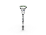 White gold Fancy Green Radiant  Cut Three-Stone Diamond Pavé Band with Prong Setting_36
