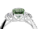 White gold Fancy Green Radiant  Cut Three-Stone Diamond Pave Band with Prong Setting_41