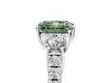 White gold Fancy Green Radiant  Cut Three-Stone Diamond Pave Band with Prong Setting_42