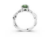 White gold Fancy Green Radiant  Cut Twisted Pavé Band Solitaire Ring with Four-Prong Setting_58