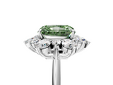 White gold Fancy Green Radiant  Diamond Cluster Halo Ring with Solitaire Band and Four-Prong Setting_25