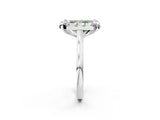 White gold Fancy Green Radiant  Diamond Cluster Halo Solitaire with Four-Prong Setting_106