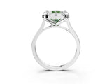 White gold Fancy Green Radiant  Diamond Cluster Halo Solitaire with Four-Prong Setting_109