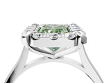 White gold Fancy Green Radiant  Diamond Cluster Halo Solitaire with Four-Prong Setting_110