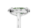 White gold Fancy Green Radiant  Diamond Cluster Halo Solitaire with Four-Prong Setting_111