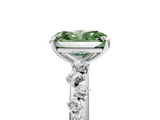 White gold Fancy Green Radiant  Diamond Cluster Prong-Set Solitaire Ring_96
