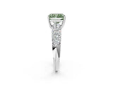 White gold Fancy Green Radiant  Diamond Pavé Band Solitaire Ring with Four-Prong Setting_50