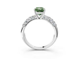 White gold Fancy Green Radiant  Diamond Pavé Band Solitaire Ring with Four-Prong Setting_52