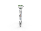 White gold Fancy Green Radiant  Diamond Pavé Band Solitaire with Four-Prong Setting_5
