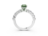 White gold Fancy Green Radiant  Diamond Pavé Band Solitaire with Four-Prong Setting_6