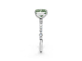 White gold Fancy Green Radiant  Diamond Pavé Band with Six-Prong Setting_29