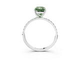 White gold Fancy Green Radiant  Diamond Pavé Band with Six-Prong Setting_30