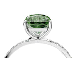 White gold Fancy Green Radiant  Diamond Pavé Band with Six-Prong Setting_31