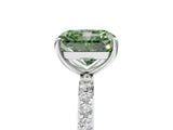 White gold Fancy Green Radiant  Diamond Pavé Band with Six-Prong Setting_32