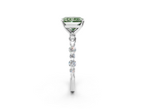 White gold Fancy Green Radiant  Diamond Prong Set Engagement Ring with Pave Band_269