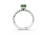 White gold Fancy Green Radiant  Diamond Prong Set Engagement Ring with Pave Band_270