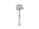 White gold Fancy Green Radiant  Diamond Solitaire Ring with Shared Prong Pavé Band_14