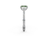 White gold Fancy Green Radiant  Diamond Solitaire with Pave Band and Six-Prong Setting_22