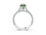 White gold Fancy Green Radiant  Diamond Solitaire with Pave Band and Six-Prong Setting_23