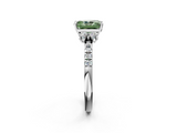 White gold Fancy Green Radiant  Diamond Three-Stone Pave Band with Four-Prong Setting_22