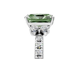 White gold Fancy Green Radiant  Diamond Three-Stone Pave Band with Four-Prong Setting_25