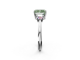 White gold Fancy Green Radiant  Diamond Three-Stone Ring with Trapezoid Side Stones and Prong Setting_19