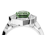 White gold Fancy Green Radiant  Halo Diamond Engagement Ring with Milgrain Band and Four-Prong Setting_72