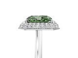 White gold Fancy Green Radiant  Halo Diamond Engagement Ring with Solitaire Band and Four-Prong Setting_41