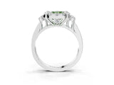 White gold Fancy Green Radiant  Halo Diamond Engagement Ring with Split Shank and Four-Prong Setting_58