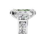 White gold Fancy Green Radiant  Halo Diamond Engagement Ring with Split Shank and Four-Prong Setting_60