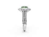 White gold Fancy Green Radiant  Halo Diamond Engagement Ring with Split Shank and Prong Setting_68