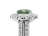 White gold Fancy Green Radiant  Halo Diamond Engagement Ring with Split Shank and Prong Setting_71