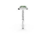 White gold Fancy Green Radiant  Halo Diamond Pavé Solitaire Ring_52