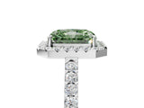 White gold Fancy Green Radiant  Halo Diamond Pavé Solitaire Ring_55