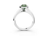 White gold Fancy Green Radiant  Halo Diamond Ring with Cathedral Band and Four-Prong Setting_52