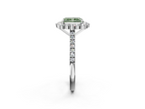 White gold Fancy Green Radiant  Halo Diamond Ring with Pavé Band and Prong Setting_39