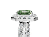 White gold Fancy Green Radiant  Halo Diamond Split Shank Engagement Ring with Prong Setting_44
