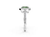 White gold Fancy Green Radiant  Halo Pavé Diamond Engagement Ring with Bezel Setting_50