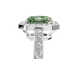 White gold Fancy Green Radiant  Halo Pavé Diamond Engagement Ring with Bezel Setting_54
