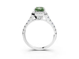 White gold Fancy Green Radiant  Halo Pavé Diamond Engagement Ring with Four-Prong Setting_29