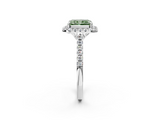 White gold Fancy Green Radiant  Halo Pavé Diamond Engagement Ring with Four-Prong Setting_5