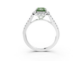 White gold Fancy Green Radiant  Halo Pavé Diamond Engagement Ring with Four-Prong Setting_6
