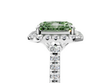 White gold Fancy Green Radiant  Halo Pavé Diamond Engagement Ring with Four-Prong Setting_8