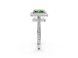 White gold Fancy Green Radiant  Halo Pave Band Solitaire Ring with Prong Setting_68