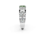 White gold Fancy Green Radiant  Halo Pave Diamond Engagement Ring with Milgrain Detailing_49